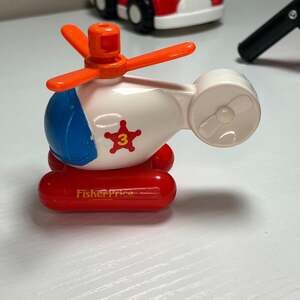 Vintage 1992 Fisher-Price Flip Track Rail Road White Helicopter #3